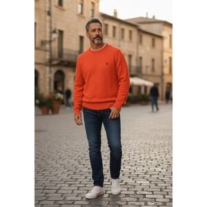 NWT Chaps Mens Crew Neck Sweater Cotton Sz L Quiet Luxury Business Casual Preppy